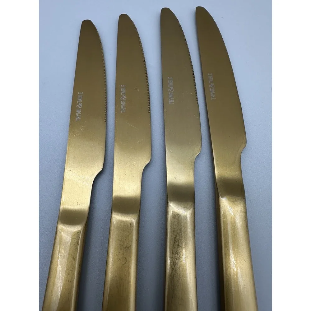 Thyme & Table Matte Gold Flatware 13 Pc Replacement Lot Forks Spoons